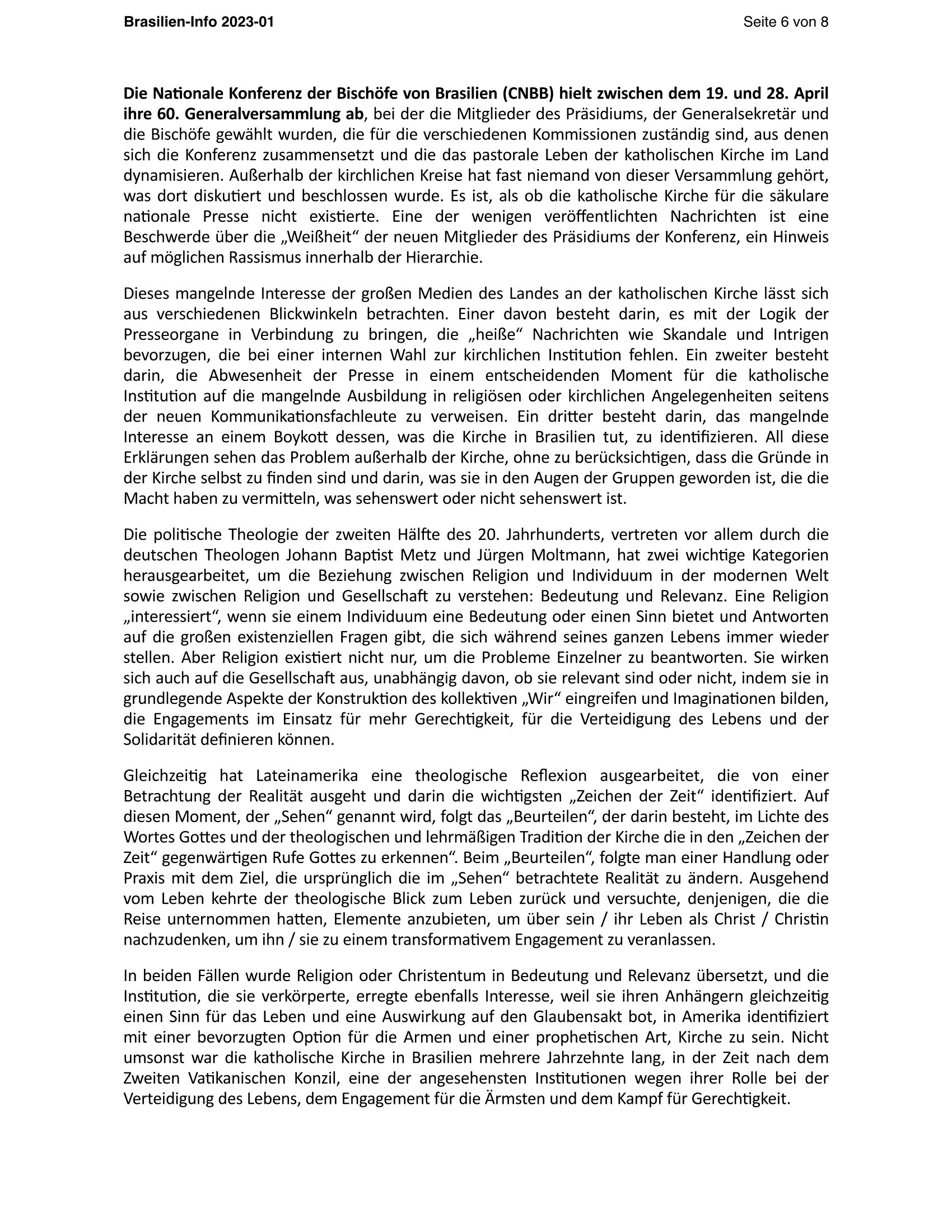Brasilien Info 02 2023 Page 6